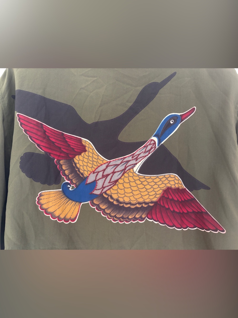 Vintage 100% Silk Pancaldi & B Made in Italy Blouse Mallard Duck - Picture 2 of 11
